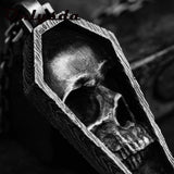 Punk Rock Stainless Steel Skull Coffin Pendant Necklace