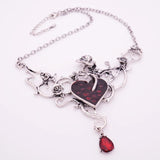 Crystal Red Heart Pendant Necklace Gothic Rose Choker Halloween Party