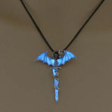 Halloween Rock Dragon Sword Necklace