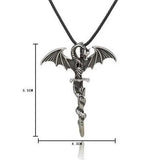 Halloween Rock Dragon Sword Necklace
