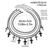 Gothic Cross Pendant Necklace for Women Halloween Cosplay Jewelry