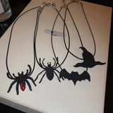 Gothic Halloween Necklace Bat Hat Spiders Choker Spooky Look Clavicle Chain