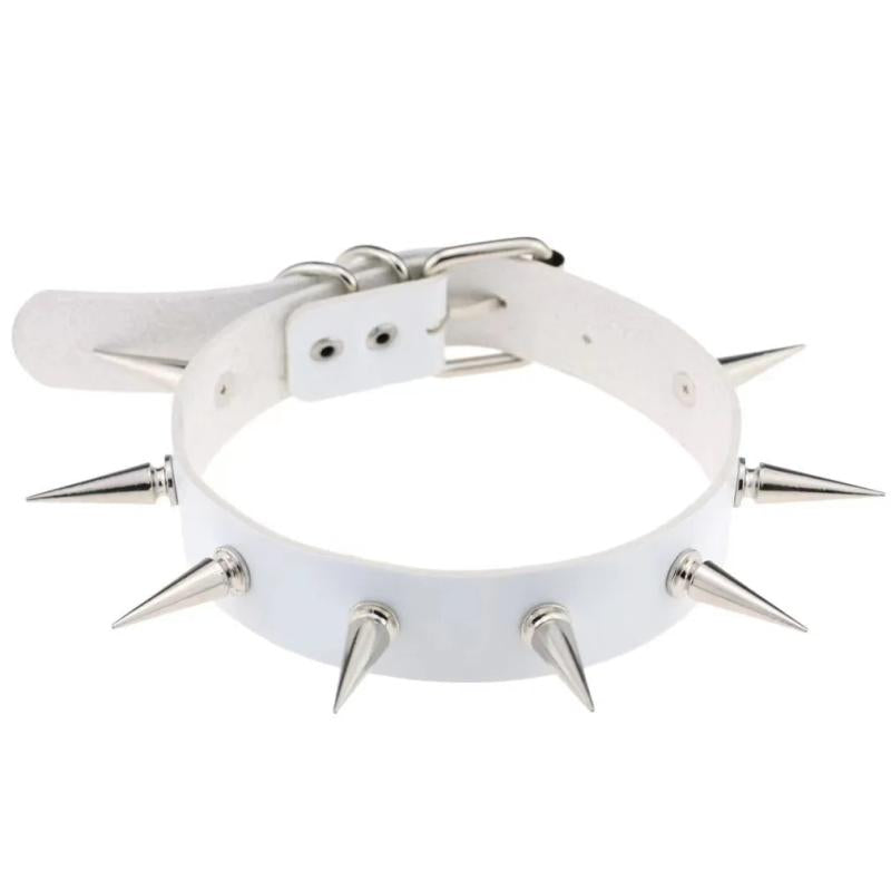 Halloween Gothic Punk Leather Collar Rivet Necklace