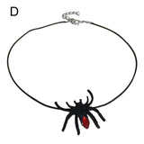 Punk Bat Charm Necklace Halloween Spiders Pendant Clavicle Chain