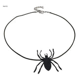 Punk Bat Charm Necklace Halloween Spiders Pendant Witch Hat Choker