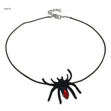Punk Bat Charm Necklace Halloween Spiders Pendant Witch Hat Choker