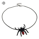 Punk Bat Charm Necklace Halloween Spiders Pendant Witch Hat Choker