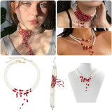 Blood Pearls Halloween Party Choker Necklace