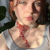 Blood Pearls Halloween Party Choker Necklace