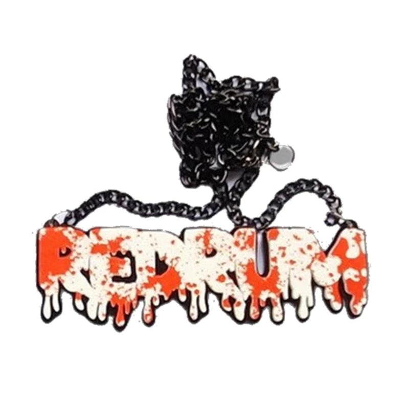 Halloween Necklace Punk Gothic Dripping Blood Splatter Freak Statement