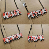Halloween Necklace Punk Gothic Dripping Blood Splatter Freak Statement