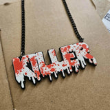Halloween Necklace Punk Gothic Dripping Blood Splatter Freak Statement