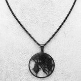Gothic Spider Web Pendant Necklace Stainless Steel Halloween N4251S03