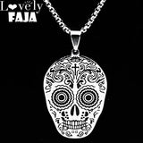 Gothic Skull Skeleton Necklace Stainless Steel Punk Pirate Choker Halloween Gift
