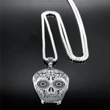 Gothic Skull Skeleton Necklace Stainless Steel Punk Pirate Choker Halloween Gift