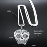 Gothic Skull Skeleton Necklace Stainless Steel Punk Pirate Choker Halloween Gift