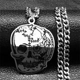 Biochemical Crisis Skull Pendant Necklace Stainless Steel