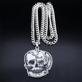 Biochemical Crisis Skull Pendant Necklace Stainless Steel
