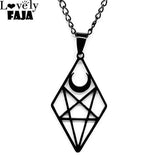 Goth Satan Inverted Pentagram Choker Necklace Stainless Steel