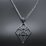 Goth Satan Inverted Pentagram Choker Necklace Stainless Steel