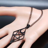 Goth Satan Inverted Pentagram Choker Necklace Stainless Steel