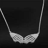 Gothic Skeleton Hand Punk Necklaces Women Stainless Steel Hip Hop Necklaces