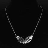 Gothic Skeleton Hand Punk Necklaces Women Stainless Steel Hip Hop Necklaces