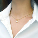 Evil Eye Pendant Necklace Exaggerated Drip Copper Clavicular Chain