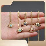 Evil Eye Pendant Necklace Exaggerated Drip Copper Clavicular Chain