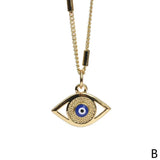 Evil Eye Pendant Necklace Exaggerated Drip Copper Clavicular Chain