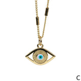 Evil Eye Pendant Necklace Exaggerated Drip Copper Clavicular Chain