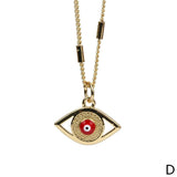 Evil Eye Pendant Necklace Exaggerated Drip Copper Clavicular Chain
