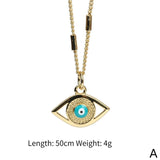 Evil Eye Pendant Necklace Exaggerated Drip Copper Clavicular Chain