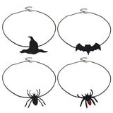 Halloween Spider Bat Choker Necklace Charm Hip Hop