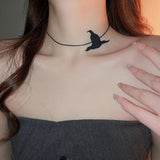 Halloween Spider Bat Choker Necklace Charm Hip Hop