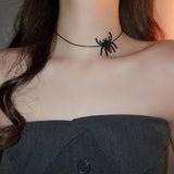 Halloween Spider Bat Choker Necklace Charm Hip Hop
