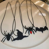 Halloween Spider Bat Choker Necklace Charm Hip Hop