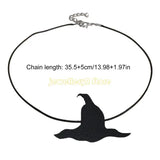 Spiders Witch Hat Necklace Halloween Pendant Clavicle Chain