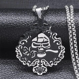 Skull Rose Necklace Lucky Ace of Spades Chain Halloween Gift