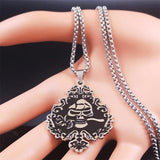 Skull Rose Necklace Lucky Ace of Spades Chain Halloween Gift