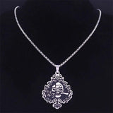 Skull Rose Necklace Lucky Ace of Spades Chain Halloween Gift