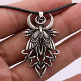 Halloween Skull Moth Necklace Wicca Witchcraft Pendant