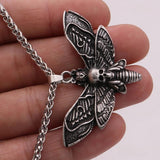 Halloween Skull Moth Necklace Wicca Witchcraft Pendant