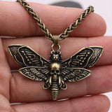 Halloween Skull Moth Necklace Wicca Witchcraft Pendant