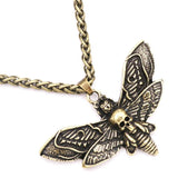 Halloween Skull Moth Necklace Wicca Witchcraft Pendant