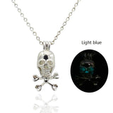 Halloween Glow Ghost Head Ornament Illuminating Punk Hollow Skull Head