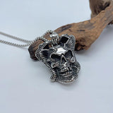 Punk Skull Snake Men Pendant Necklace Stainless Steel