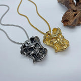 Punk Skull Snake Men Pendant Necklace Stainless Steel