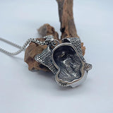 Punk Skull Snake Men Pendant Necklace Stainless Steel