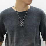 Punk Skull Snake Men Pendant Necklace Stainless Steel